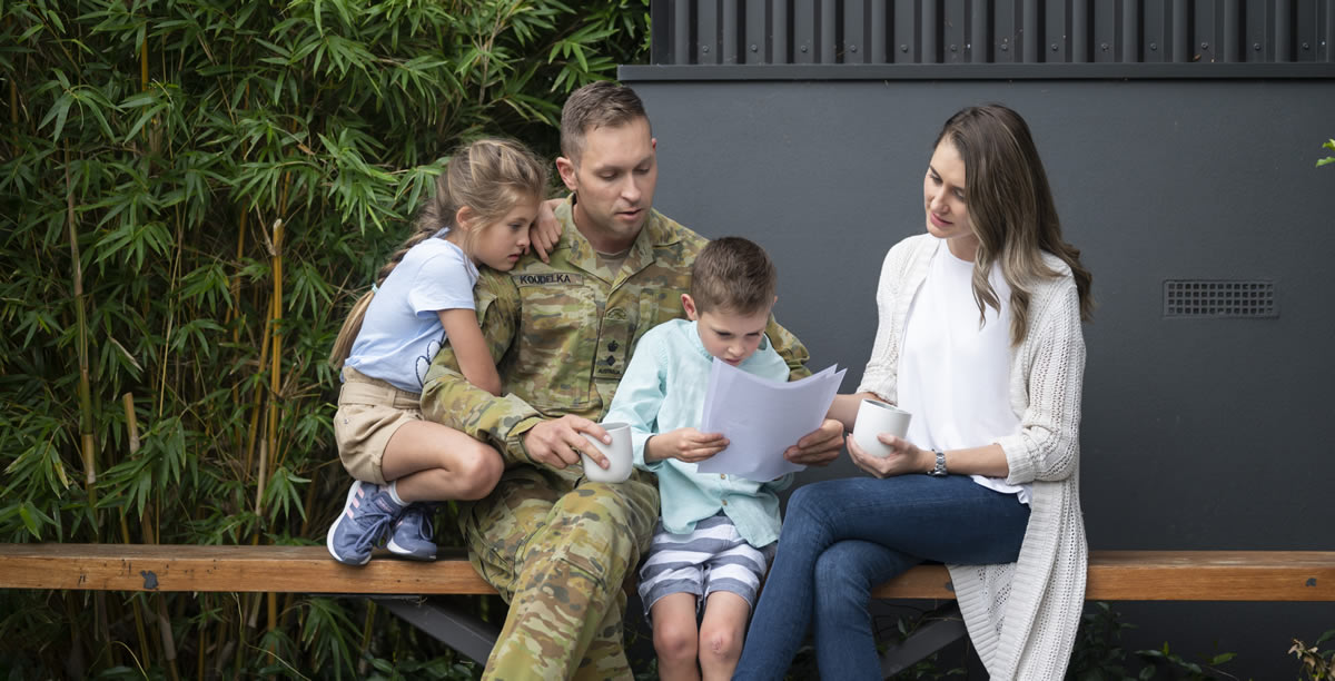 Uniformed Serviceman with family 